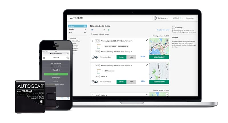 Du kjører, vi fører. GPS-enheten sender alle dine kjøreturer til en webapplikasjon