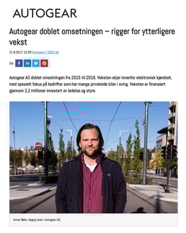 Autogear doblet omsetningen - rigger for ytterligere vekst